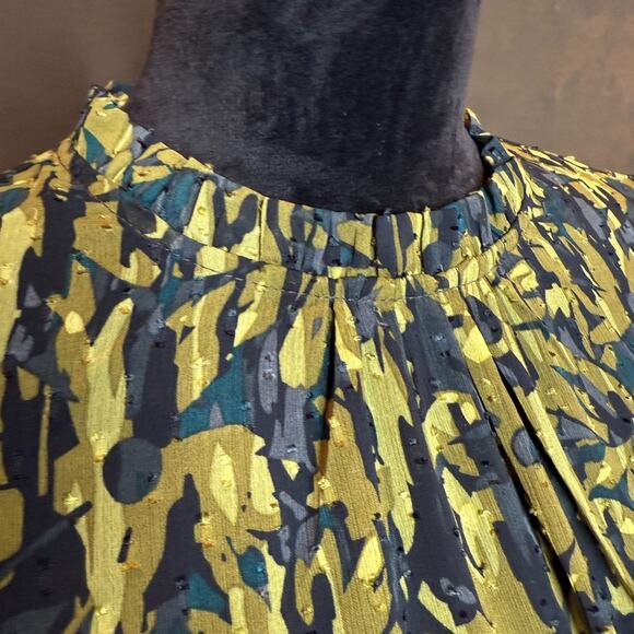 Maison d’Amélie Paris Abstract Floral Blouse Women’s M Pleated Sleeve Boho Chic - Picture 7 of 10